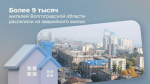 Более 9 тысяч жителей Волгоградской области расселили из аварийного жилья
